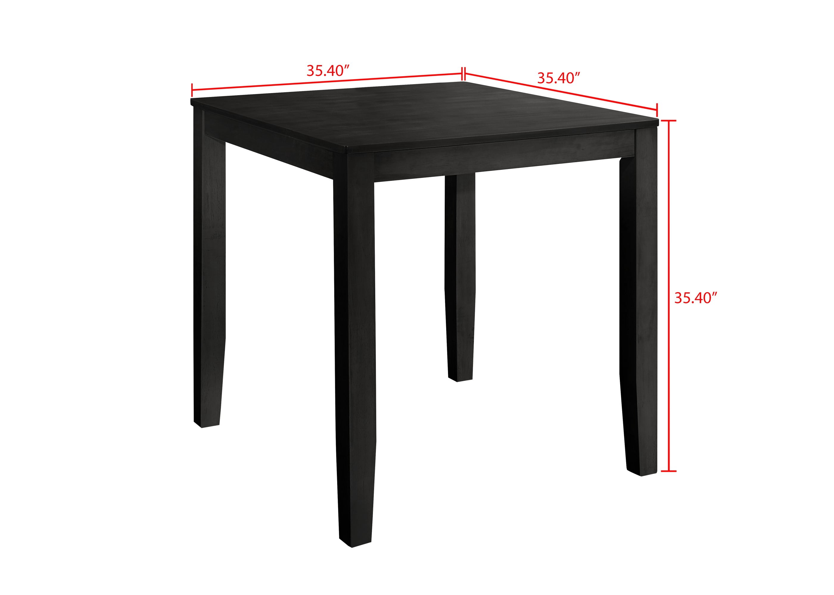 Home Design Kinsley 5-Piece Counter-Height Dining Set, Square Black/Gray Table with 4 Slat-Back Cushioned Chairs