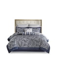 thumbnail image 6 of JERFIT Queen 12-Piece Navy Blue Comforter Set with Paisley Jacquard Design & Cotton Sheets, 6 of 7