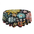 thumbnail image 5 of Round Waterproof Tablecloth 60×60 Inch, Boho Style Reusable Indoor/Outdoor Durable Table Cover for Party Kitchen Dinner Room Decor, 5 of 6