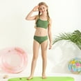 thumbnail image 3 of GYRATEDREAM Girls Swimsuits 2 Piece Bikini Set Spaghetti Strap High Waisted Bathing Suit Girls' Swimwear with Chest Pad, 3 of 9