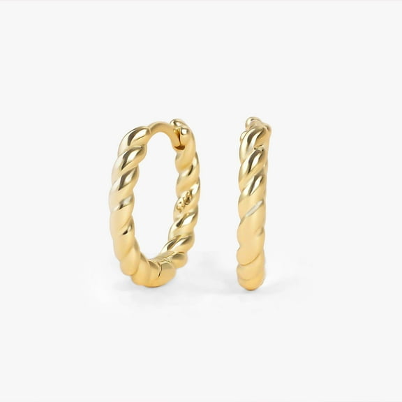 Multiple Sizes Chunky Plain Twist Hoop Earrings