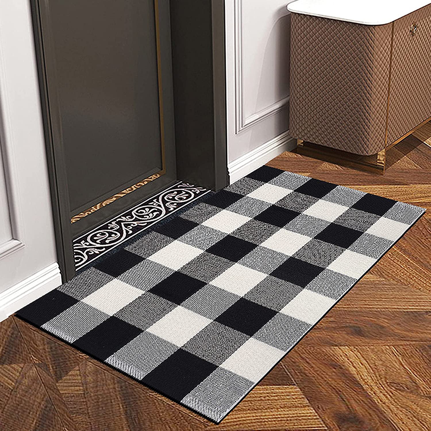 Indoor Outdoor Rug Entryway Welcome Mats with Rubber Backing for Shoe Scraper 