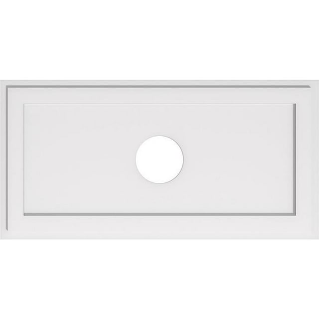 Ekena Millwork CMP40X20RE-06000 6 in. ID x 14 in. Rectangle Architectural Grade PVC Contemporary Ceiling Medallion