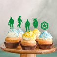 thumbnail image 4 of Topers para cupcakes Qertesl de temática militar, verdes, 20 piezas, 4 of 8