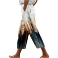 thumbnail image 3 of QATAINLAV Crop Pants for Women High Waisted Casual Gradient Print Capri Pants Lightweight Comfy Lounge Cropped Trouser with Pockets Multicolor 3XL My Orders Placed By Me, 3 of 6