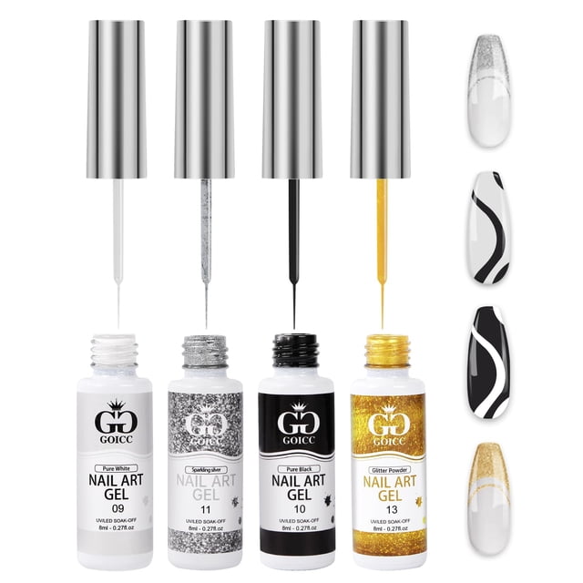 Set de esmaltes de uñas GOICC Gel Liner con brocha fina de 8 ml (B4)