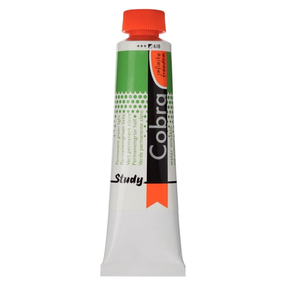 Royal Talens Cobra Study Water Mixable Oil Color, 40ml, Permanent Green Light
