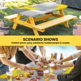 thumbnail image 6 of Yellow Grey Table Cloths for 5 Foot Rectangle Tables, Abstract Geometric Oil Painting Vintage Gradient Patio Waterproof Elastic Fitted Tablecloths, Washable Rectangular Table Cover for Camping, 6 of 8