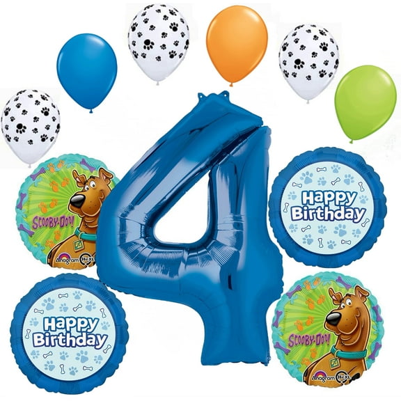 Anagram Scooby Dooby Doo 4th Birthday Party Supplies 11 pc Balloon Bouquet Decorations