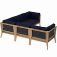 thumbnail image 3 of Modway Clearwater Outdoor Patio Teak Wood 5-Piece Sectional Sofa in Gray Navy, 3 of 5