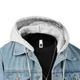 thumbnail image 7 of Xuniizn Denim Jacket Men, Relaxed Button Down Detachable Hooded Jean Jacket with Pockets, Soft Cozy Outdoor Casual Jackets, XS-3XL, 7 of 7