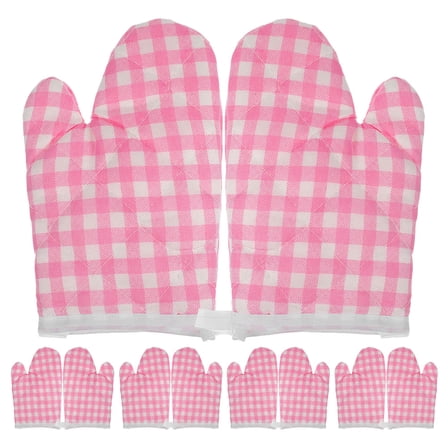 FUEENIRVA 10pcs Kids Oven Gloves Pink Cotton Heat Resistant Protective Cooking Gloves for Safe Cooking