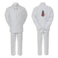 thumbnail image 3 of Baby Boy Christening Formal White Single Breasted Suit Silver Gold Guadalupe on Back Sm-20, 3 of 4