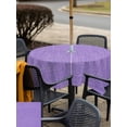 thumbnail image 6 of Square Outdoor Tablecloth with Umbrella Hole Lavender Burlap Texture Outside Table Cloth Waterproof Patio Table Cover Farmhouse Vintage Lavender Zipper Tablecloths for Picnic Party Camping 60x60 Inch, 6 of 8