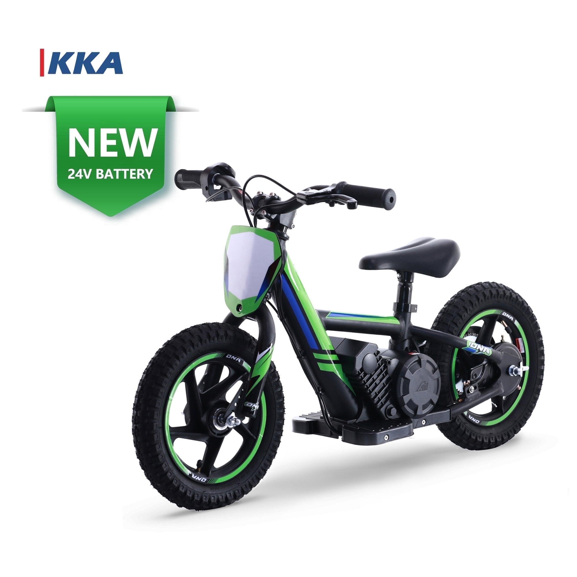 24V Electric Dirt Bike for Kids, Detachable Battery, 10MPH Max Speed, 12 inch Tires Fit Ages 3-6, Green
