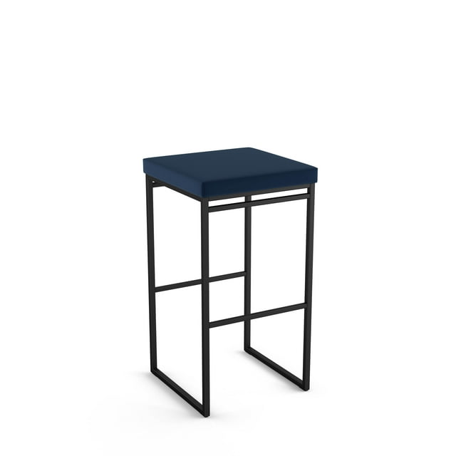 Amisco Easy 30 in. Bar Stool - Blue Polyurethane / Black Metal
