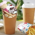 thumbnail image 4 of Paquete de 100 vasos para charcutería, soportes desechables para patatas fritas, recipiente para llevar, gofres para hornear, caja de papel Kraft para palomitas de maíz, 14oz, 4 of 5