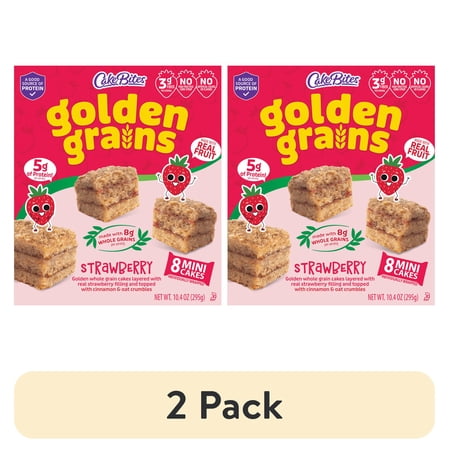 (2 pack) Cookies United Golden Grains Strawberry, 8 Mini Cakes, 10.4oz