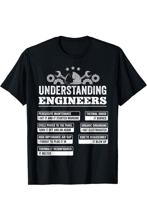 Understanding Engineers Funny Mechanical Engineering T-ShirtMen and women, Black T-shirt, size: Extra large