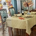 thumbnail image 4 of Autumn Glow Damask Jacquard Tablecloth - 60x120 Inch Rectangle/Oblong (10-12 Seats) - Water Resistant, Wrinkle-Free Durable Fabric - Fall Thanksgiving & Christmas Daily Table Cover, 4 of 8