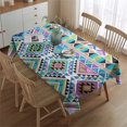 thumbnail image 2 of Colorful Geometric Triangle Diamond Pattern Rectangle Tablecloth 60"x84",Waterproof Polyester Rectangle Table Cloth, Wipeable Spillproof Polyester Tablecloth for Dining, Camping, Indoor and Outdoor, 2 of 5