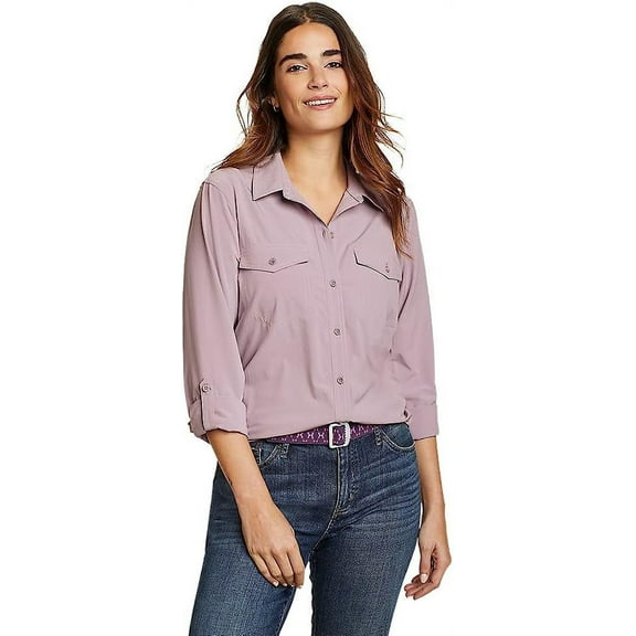 Eddie Bauer Women's Departure 2.0 Long-Sleeve Shirt (Dusty Iris, Small)
