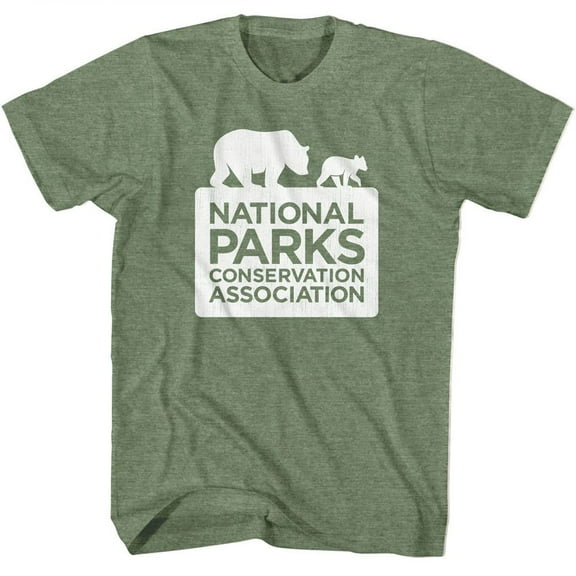 National Parks Logo Military Green Heather Adult T-Shirt M