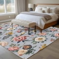 thumbnail image 4 of Vintage Spring Floral Area Rugs 5'x8', Washable Small Throw Rugs for Classroom Bedroom, Farmhouse Flowers Blue Vintage Indoor Outdoor Rug Non-Slip Low Pile Carpet Runner Reversible Floor Mats, 4 of 8