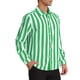 thumbnail image 4 of Camisa Casual de Manga Larga de Rayas Verticales para Hombre Inspire Chic, Ajuste Regular, 2XL Verde y Blanco, 4 of 7