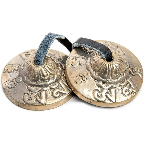 Tingsha Cymbales Cloches - Facile à Jouer - Carillon Bronze pour Méditation Pleine Conscience Guérison Chakra Son Bain Cadeaux Spirituels Fait Main Tibétain par Himalayan Bazaar