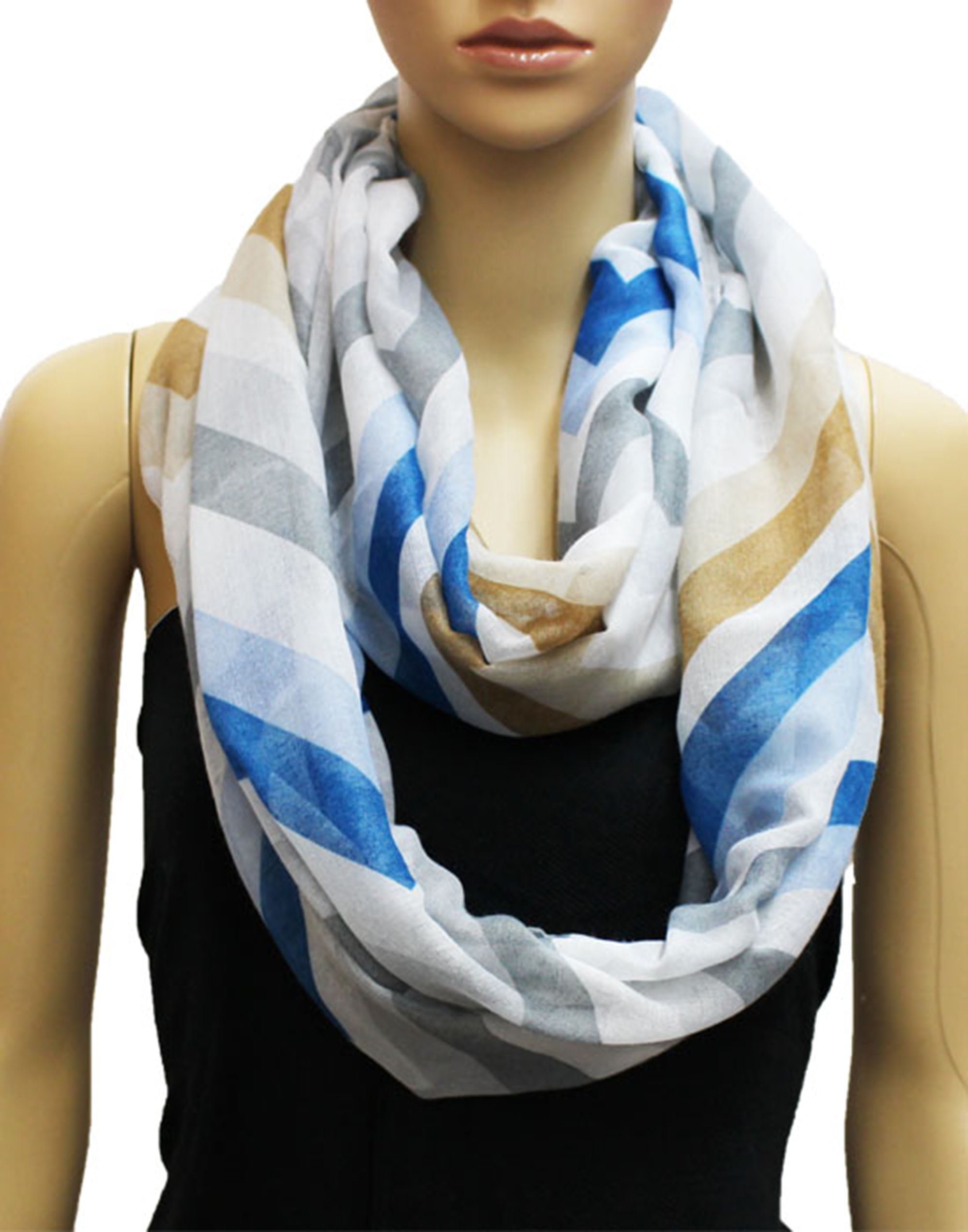Women/'s Soft Lightweight Infinity Scarf Stripe Circle Loop Scarves Neck Wrap