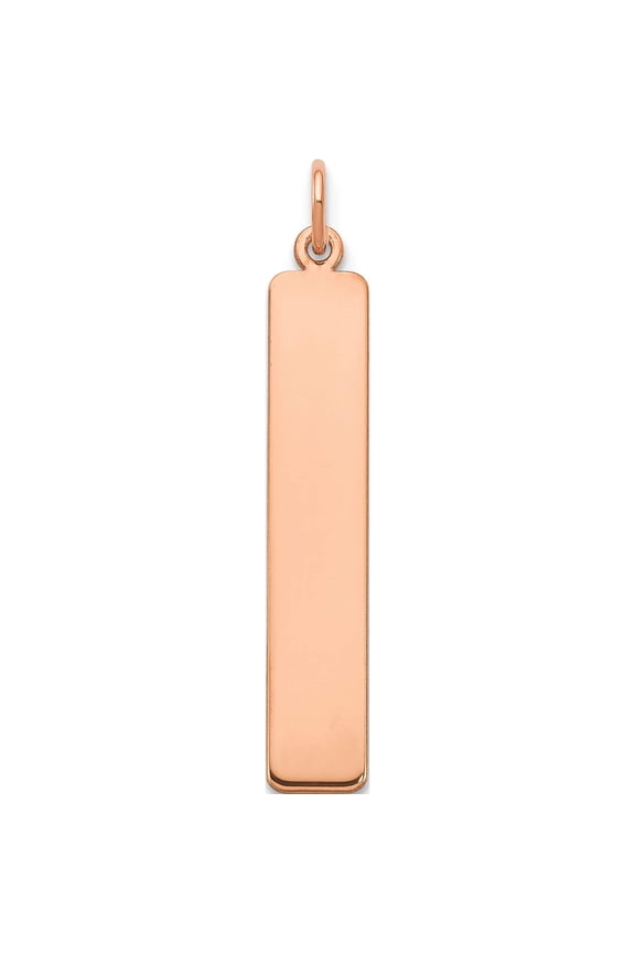 Ss/Rose Plated Sterling Silver/Rose-Plated Large Vertical Blank Bar Charm (30.61 X 5.89) Made In United States xna1354rp