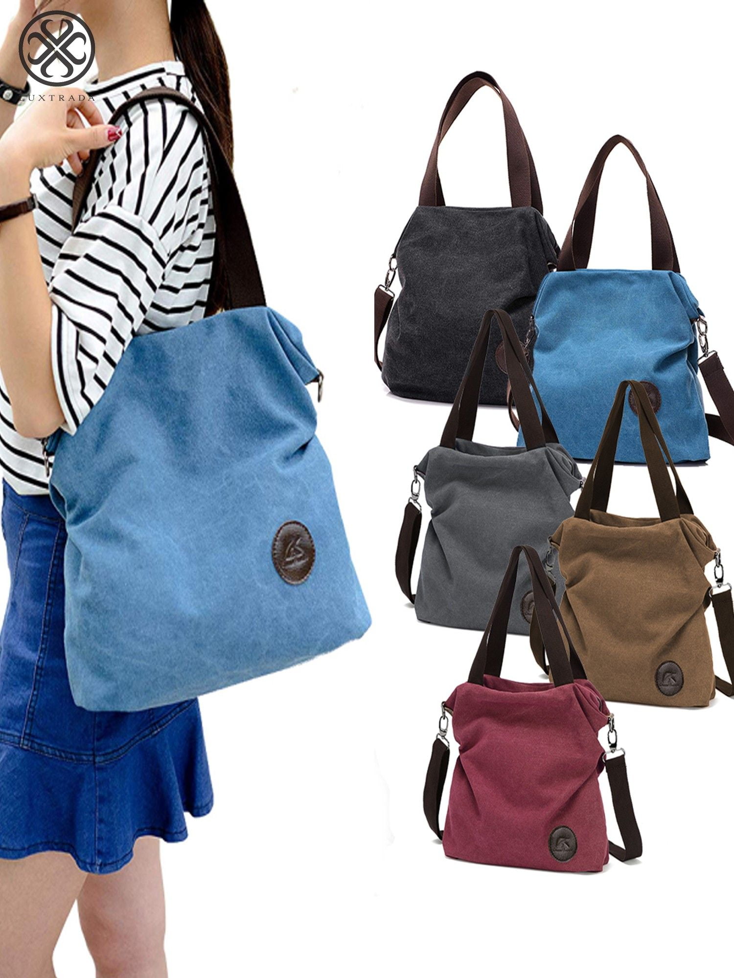 Luxtrada Women's Canvas Vintage Shoulder Bag Hobo Daily Purse Large ...