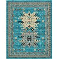 thumbnail image 1 of Unique Loom Taftan Collection Geometric Tribal Area Rug, 8 x 10 Feet, Turquoise/Gray, 1 of 5
