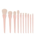 thumbnail image 2 of Vogacara Paquete de 10 brochas de maquillaje de belleza facial, polvo de sombra de ojos portátil, suministro cosmético, viaje profesional al aire libre Pinceles de maquillaje y herramientas Rosado Vogacara CE013614-02, 2 of 6