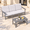 Gray, variant on 3-Piece HDPE Patio Furniture Set, All-Weather Outdoor Sectional Sofa, Side Table & Cushions, Black
