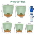 thumbnail image 5 of PHANCIR 7/6.5/6/5.5/5 Inch Set of 5 Self Watering Plant Pots, Plastic Flower Pots for Indoor Outdoor Succulent with Nitrile Gloves, Green, 5 of 8