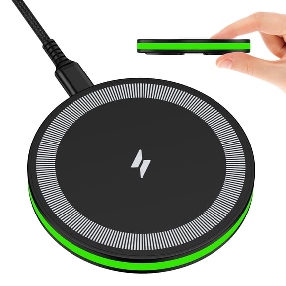 Wireless Charger, Hootek 15W Fast Wireless Charger Samsung Android Fast Wireless Charging Pad Compatible with iPhone 16/15/14, Samsung Galaxy S22/S21/S20,Wireless Charger Station, Black