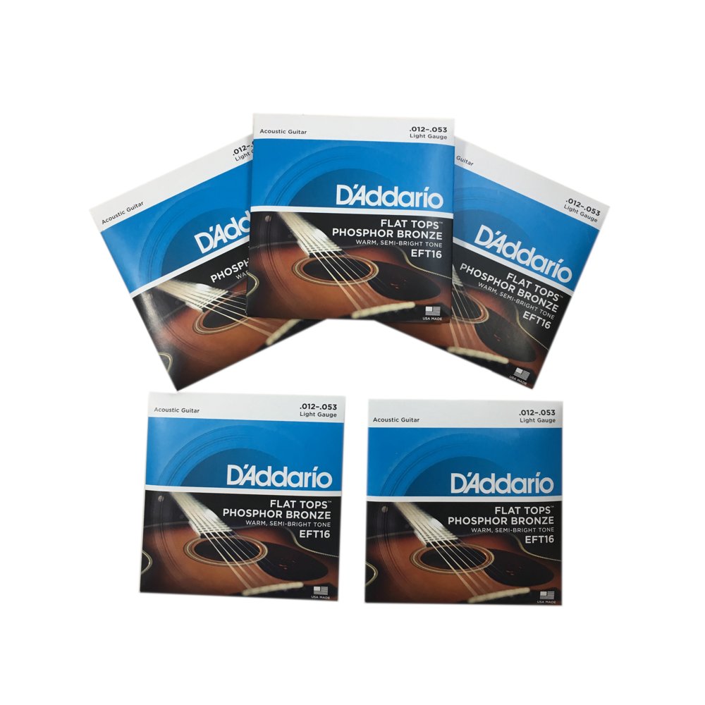 D'Addario Guitar Strings 5Pack EFT16 Flat Top Acoustic Light Walmart