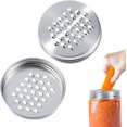 thumbnail image 1 of 2PCS Mason Jar Grater Lid, Mason Jar Shredder Lid Reusable Mason Jar Lids Mason Jar Cheese Shaker Lid Stainless Steel Grater Tops Covers for Mason Jars Kitchen Cutter Lid Multipurpose Canning Lids, 1 of 7