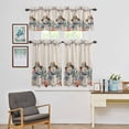 thumbnail image 3 of Kitchen Window Curtains Valance and Tier Set, Snowman Christmas Starfish Shell Pearl Rod Pocket Tier Curtain Valance Set, Sea Coral Retro Linen Light Filtering Cafe Curtains for Bedroom Living Room, 3 of 9