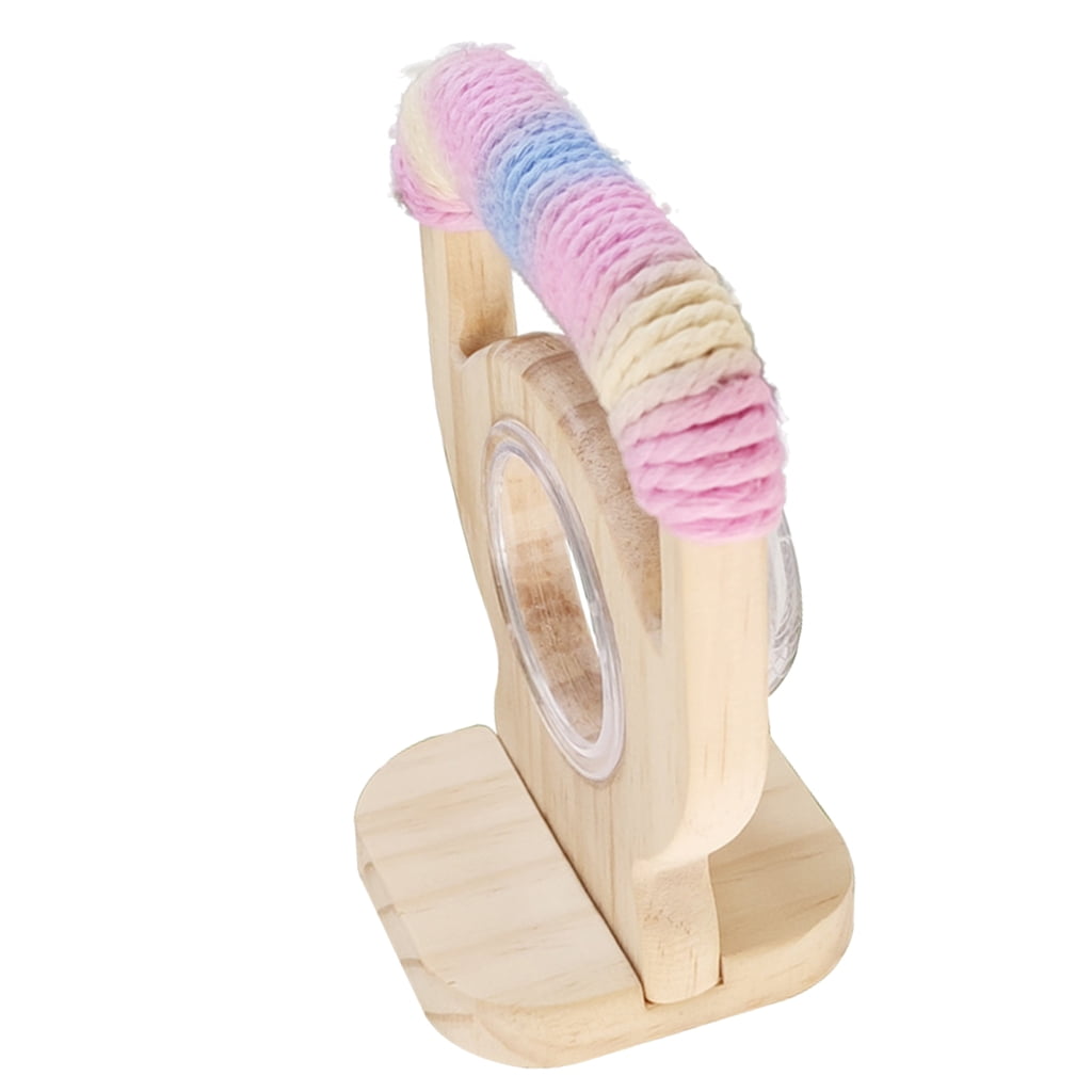 BQBQERT Natural Wood Stand Interactive Feeding Accessory Includes Feeding Bowl For Conures Lovebirds Finches