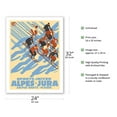 thumbnail image 2 of Swiss Alpes and Jura Mountains - Winter Ski Sports - Paris-Lyon-Mediterrannee (PLM) - Vintage Railroad Travel Poster by Éric de Coulon c.1932 - Bamboo Fine Art 290gsm Paper Print (Unframed) 24x32in, 2 of 4