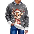thumbnail image 2 of Christmas Sweatshirt for Men Women Long Sleeve Crewneck Loose Casual Cute Reindeer and Snowflake Print Pullover Sweatshirts, 2 of 8