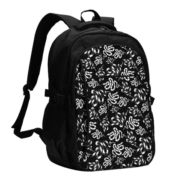 Balery Snake Mochila con carga USB para hombre y mujer - Mochila impermeable y antirrobo para laptop con puerto USB para viajes, trabajo