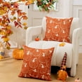 thumbnail image 2 of Fall Pillow Covers 18x18 inch Set of 2 Green Fall Decoration White Lines Pumpkin Decor White Autumn Pillow Cover Thanksgiving Decoration for Home Couch TH125E18, 2 of 6