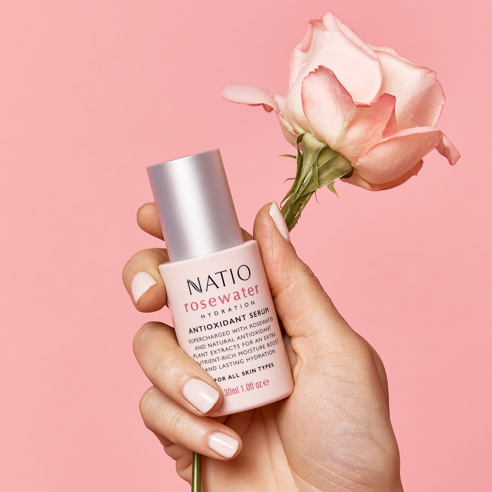 Natio Rosewater Antioxidant Serum, Facial Serum, 1 oz