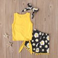 thumbnail image 4 of Odeerbi Baby Girls Clothes Toddler Outfit Kids Short Summer Sleeveless Vest Floral Shorts Clothes Set Yellow, 4 of 9