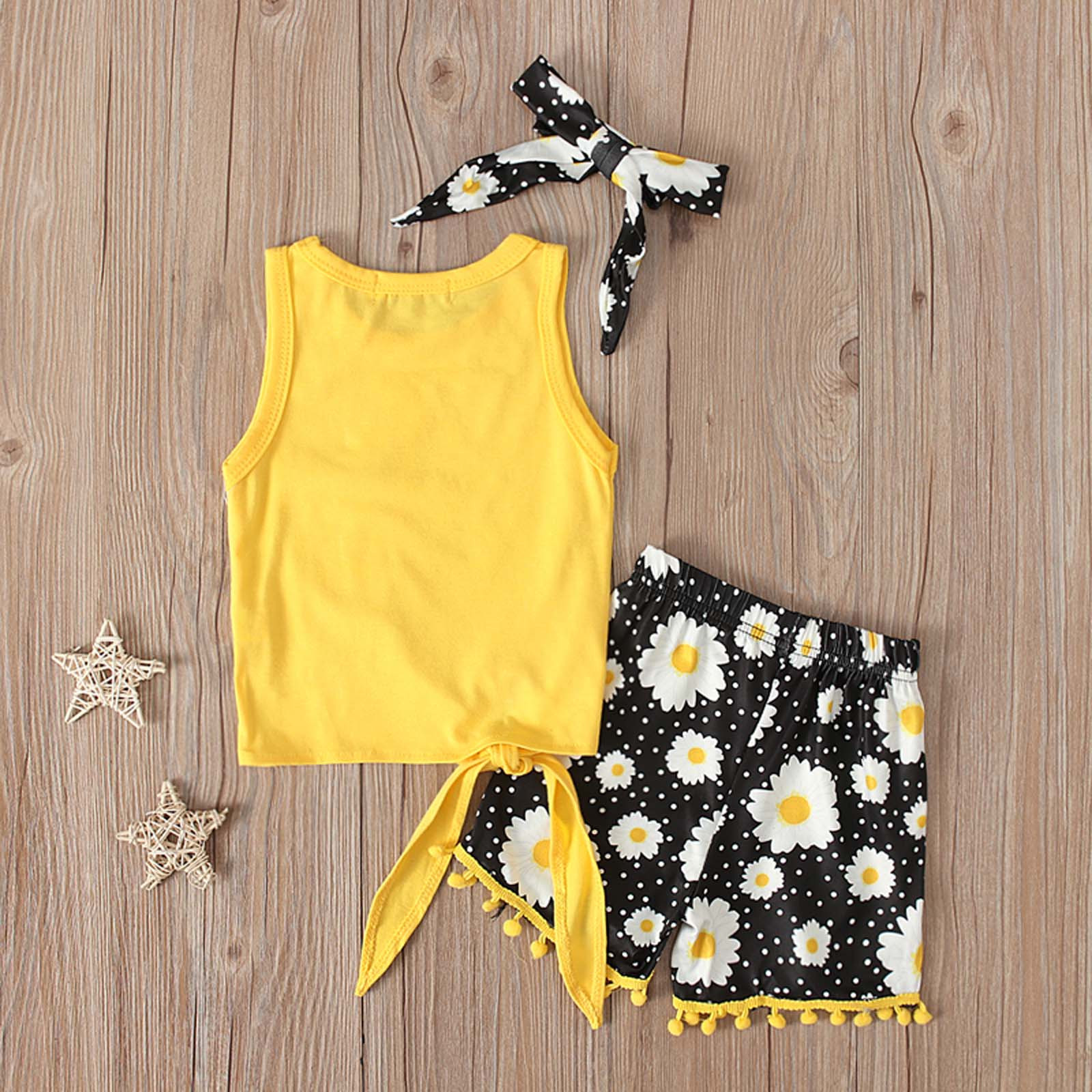 Pyjama Court Femme Motif Tournesols - Haut à Manches Courtes Et Short Avec Poches - Tissu Doux Imitation Coton