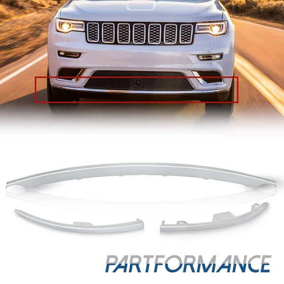 For for Jeep Grand Cherokee 2017 - 2021 Front Bumper Grille Kit Molding Decoration -